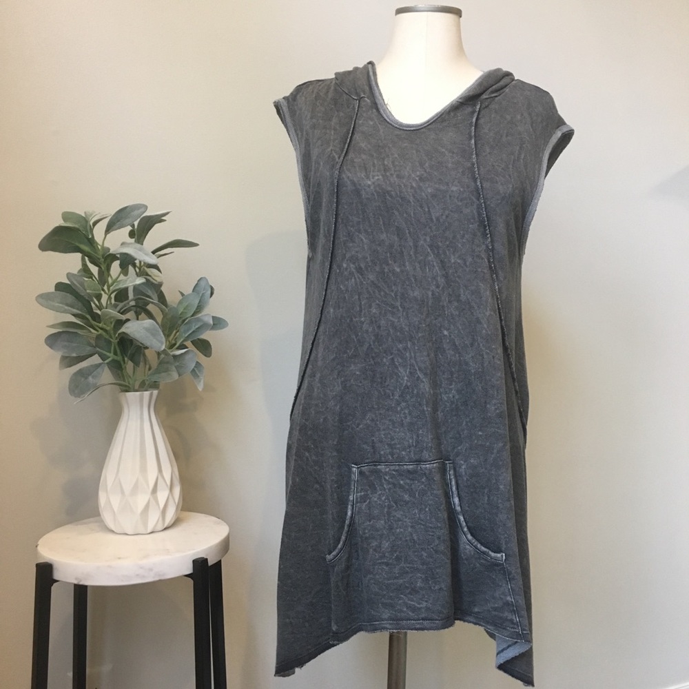 ALTARD STATE Grey Acid Wash Tank Dress Coverup